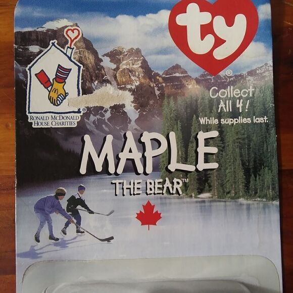 TY Teenie Original Beanie Baby Maple The Bear - Picture 2 of 5